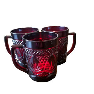 Cristal D'Arques-Durand Vintage Glass Antique Ruby Mug